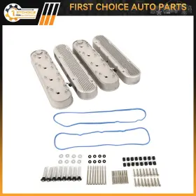 1st176836choice 1stchoice-autoparts Aluminum Valve Covers Silver Ls Finned Cast For Chevy Small Block Sb V8 293 325