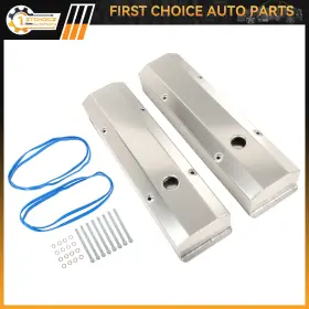 1st176839choice 1stchoice-autoparts Anodized Fabricated Aluminum Tall Valve Covers 1/4 Inch Rail Sbc For Chevy 283 305