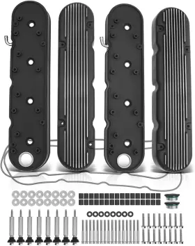 Apevc0140mf A-premium Black Gen Iii/iv Ls Engine Valve Cover Aluminum Finned Dress Up Kit