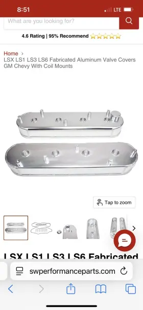 Vc8082-1p A-team By Sw Performance Aluminum Valve Covers Compatible With Lsx Ls1 Ls3 Ls6