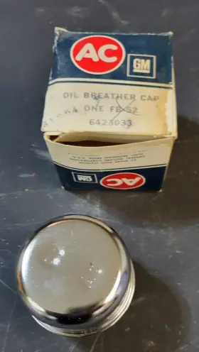 6423033 Ac Gm Fb-52 Nos Og Chrome Push In Valve Cover Oil Cap Breather Free Ship