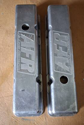 Afr Air Flow Research 6704 Sbc Tall Alum Valve Cvr Polished With Logo