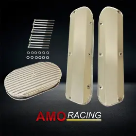 Ar37714 Amoracing Tall Fabricated Aluminum Valve Covers Fit Ford Sbf 289 351w And 15 Inch Air Cleaner