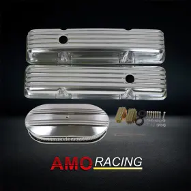 Ar37902 Amoracing Tall Finned Valve Covers Fit Chevy Sbc 283 305 400 1958-1986 And 15 Inch Air Cleaner Ar37902 Amoracing Tall Finned Valve Covers Fit Chevy Sbc 283 305 400 1958-1986 And 15 Inch Air Cleaner