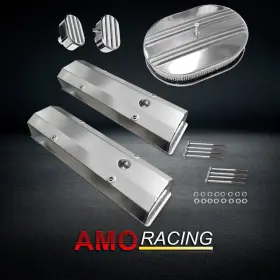 Ar37908 Amoracing Fit Chevy Sbc 58-86 Polished Tall Valve Covers &finned 12 Inch Air Cleaner &breather Ar37908 Amoracing Fit Chevy Sbc 58-86 Polished Tall Valve Covers &finned 12 Inch Air Cleaner &breather