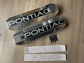 326-455 Amoracing Ar37968 Silver Fabricated Alum Tall Valve Covers With Holes Breather Pontiac Pcv