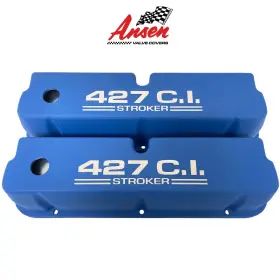 110-4034 Ansen Ford 427 C.i. Stroker Valve Covers - Blue Die-cast Aluminum- Usa