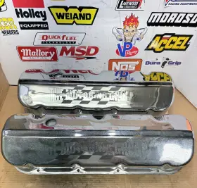 Ansen 655255132893 Big Block Bbc Chevy Tall Valve Covers Slant Top Chrome Custom Made In Usa