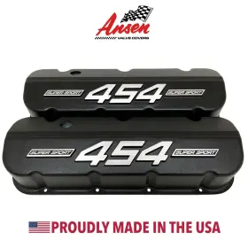 110-1055 Ansen Usa Big Block Chevy 454 Super Sport Tall Valve Covers - Raised Logo Black