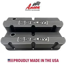Ansen Usa 655255332699 Ford Small Block 351 Windsor Pentroof Cs Shelby Black Valve Covers - Finned