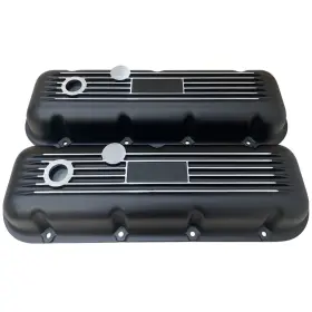 Ansen Usa 658580853013 Big Block Chevy Black Valve Covers - 2 Full Sets Classic Finned