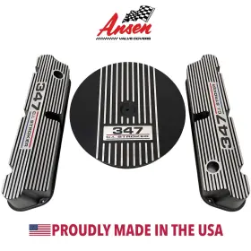 Ansen Usa 658580853471 Ford 347 Stroker Pentroof Black Valve Covers And 13 Inch Air Cleaner Kit -