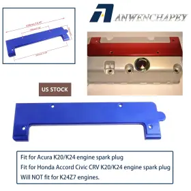 Oep006-bl-w Anwenchapey Blue For Honda Dohc Vtec K20 K24 K Series Coil Pack Spark Plug Cover Aluminum Us