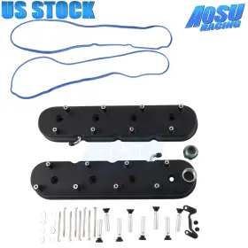 Imp016-bk-thw Aosuracing For Gm Ls Ls1 Ls2 Ls3 Ls6 5.3 6.0l With Coil Mounts Tall Valve Covers Kit Aluminum