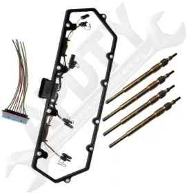 Apdty 499000001863 Powerstroke 7.3l Glow Plug 4 Kit Valve Cover Gasket Uvc Harnesses 1998-2003