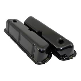Assault Racing Products A9237bk 62-85 Sbf Ford Black Steel Valve Covers - Small Block 260 289 302 351w New