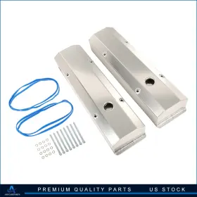 Aup1768390101s Aup Clear Anodized Fabricated Aluminum Tall Valve Covers 1/4 Inch Rail Sbc Chevy 283 305 Aup1768390101s Aup Clear Anodized Fabricated Aluminum Tall Valve Covers 1/4 Inch Rail Sbc Chevy 283 305