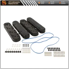 Aut17683700us Aut Aluminum Valve Covers Black Ls Finned Cast For Chevy Small Block Sb V8 293 325 Aut17683700us Aut Aluminum Valve Covers Black Ls Finned Cast For Chevy Small Block Sb V8 293 325
