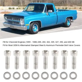 104003 Autoto Sbc Valve Cover Bolts With Gasket Set For 265 283 302 305 327 350 400
