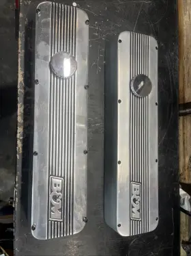 0004112 B & M Sbc 2 Piece B&m Valve Covers Very Rare Vintage Originals In Great Condition