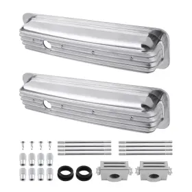 0uxkjg Bfo Premium Valve Covers For Chevy Sbc 350 Vortec 1987 Center Bolt Finned Design