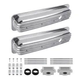 283-400 Bfo 2e56ju Heavy Duty Valve Covers For Chevy Small Block 1987-up Center Bolt Design