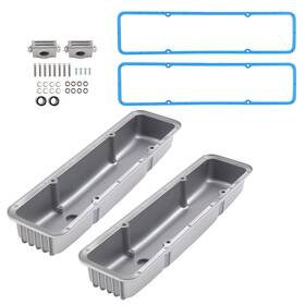 Bfo 2losq1 Aluminum Valve Covers For Chevy Sbc 283 302 305 327 350 400 1958-86 Polished