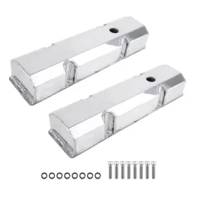 283-400 Bfo 2nwy4b Fabricated Aluminum Valve Covers For Chevy Small Block V8 1958-86 Bolt