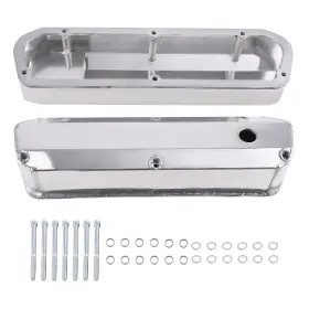 6qeali Bfo Fabricated Valve Covers For Ford Sbf 289 302 351w V8 1962-1985 Polished Aluminum