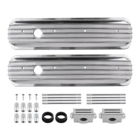 8v4i6l Bfo Aluminum Valve Covers For Small Block Sbc Chevy Engines 283 327