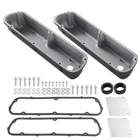 9jxhbi Bfo Valve Covers For Ford 289 302 351w V8 1962-1985 Black Aluminum Tall Finned Set
