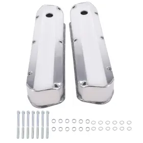 C5m3di Bfo Polished Valve Cover Set For Ford Sbf 289 302 351w 5.0l 1962-1985 Billet Rail