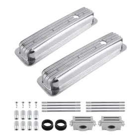 Csahw5 Bfo 2pcs Aluminum Valve Covers For Small Block Sbc Chevy Engines 283