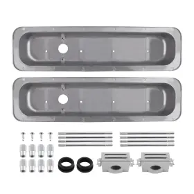 283-400 Bfo Fe40p8 Vintage Style Valve Covers For Chevy Small Block 1987-up Finned