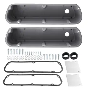 Iamur7 Bfo Finned Valve Covers For Ford 289 302 351w V8 1962-1985 Black Aluminum Tall