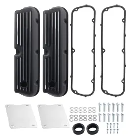 N6zqpy Bfo Black Valve Covers For Ford 289 302 351w V8 1962-1985 Aluminum Finned With Gaskets