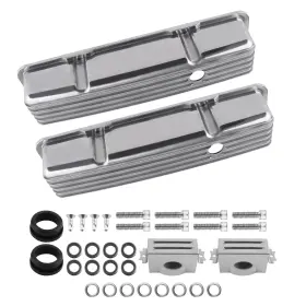 Qu50mn Bfo Fabricated Aluminum Valve Covers Mounting Hardware For Small Block 283 302 327