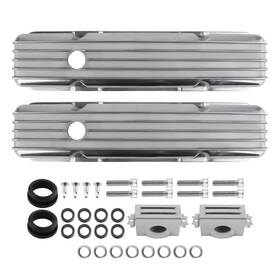 Bfo S63o87 Fabricated Aluminum Valve Covers Center Bolt For Small Block 283 302