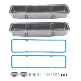 283-400 Bfo Snge7p Chrome Valve Cover Set For Sbc Perimeter Bolt Short Style 1958-86