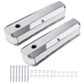 Wamkg8 Bfo Tall Style Valve Covers For Ford 260 289 302 351w 1962-85 With Mounting Hardware