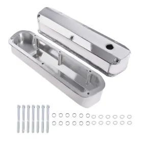 Yb0u2z Bfo Baffled Valve Cover Set For Ford 260 289 302 351w 1962-85 3.5 Inch Tall Hardware