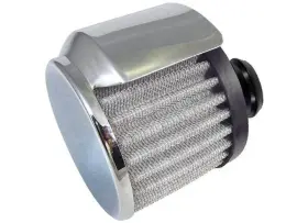 70138 Big End Performance Pushin 1 1/4in Hole Chrome Breather With Sheild