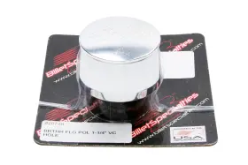 20720 Billet Specialties Polished Breather Cross Flags Logo