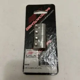 65410 Billet Specialties Line Clamps 3/8 Inch 4 Pk New