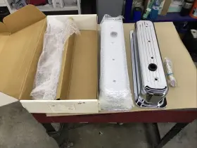 95720 Billet Specialties Ball Milled Polished Alum. Sbc Center Bolt Tall Valve Covers