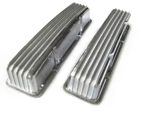 E41001p Bous Performance Tall Alum Finned Valve Cover 1958-86 Sbc With Out Hole Polished