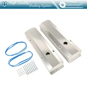 Bk1768390101s Brakemotorparts Clear Anodized Fabricated Aluminum Tall Valve Covers 1/4 Inch Rail Sbc Chevy 283 305