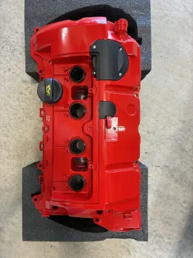 4643421 Bremmen Parts Mini Cooper Red Aluminum Valve Cover. Brand New In Box. N12/n16