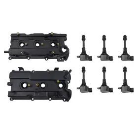 4885-0014-6 Brock 4870-0003lr New Set Front Valve Cover And 6 Ignition Coils For I35 Altima Maxima Murano Quest