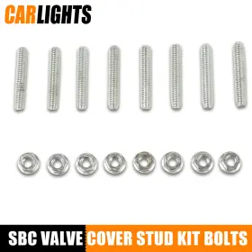C-02sbc4502asl Carlights 8x Block Valve Cover Stud Kit Bolt Steel Fit For 1955-86 Chevy 283 327 350 400